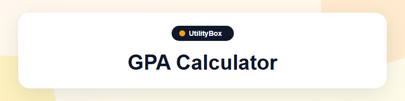 UtilityBox GPA Calculator