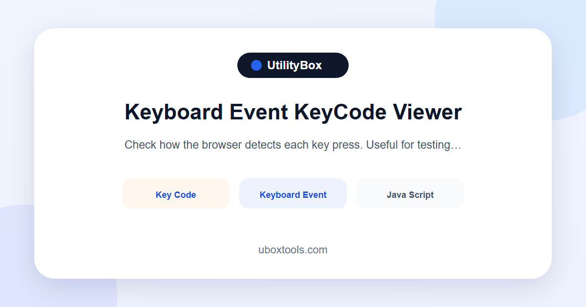 Keyboard Test | Check Key Input Detection | UtilityBox