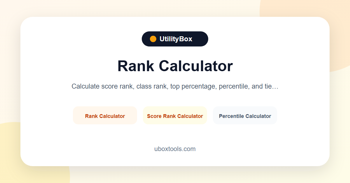 Rank Calculator | Score Ranking and Percentile | UtilityBox